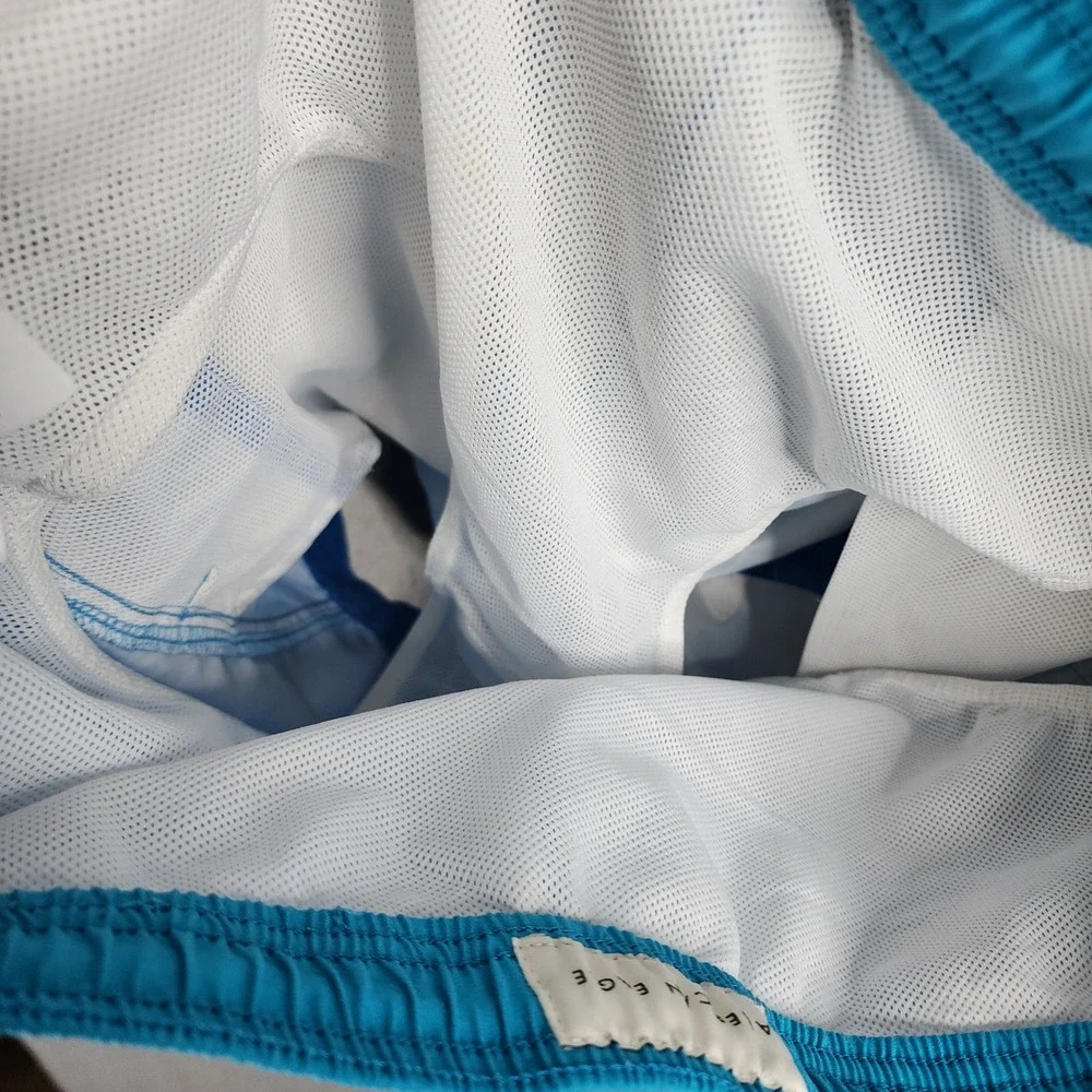 American Eagle Swim Trunks‎ Mens Medium Blue Excellent Shark Print Mesh Lined